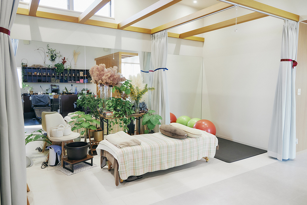 リラクゼーションメニューやトレーニングも可能な空間